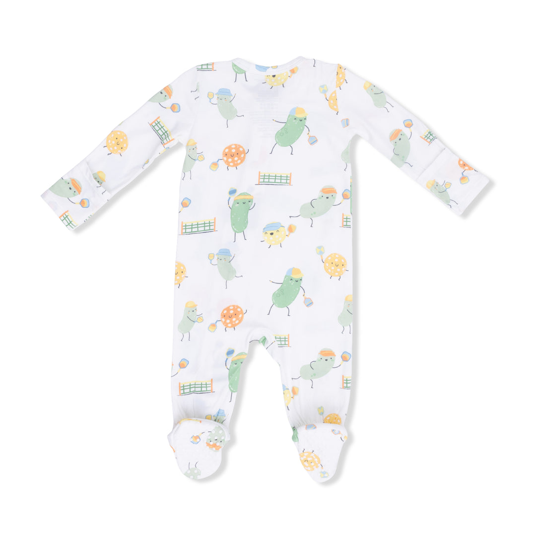 Pickles Playing Pickleball 2 Way Zipper Footie