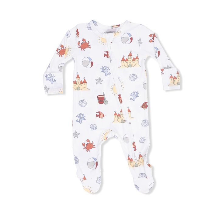 Sunny Sandcastles 2 Way Zipper Footie