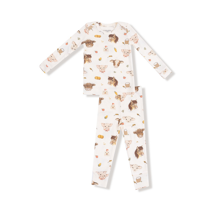 Vintage Baby Farm Animals Loungewear Set