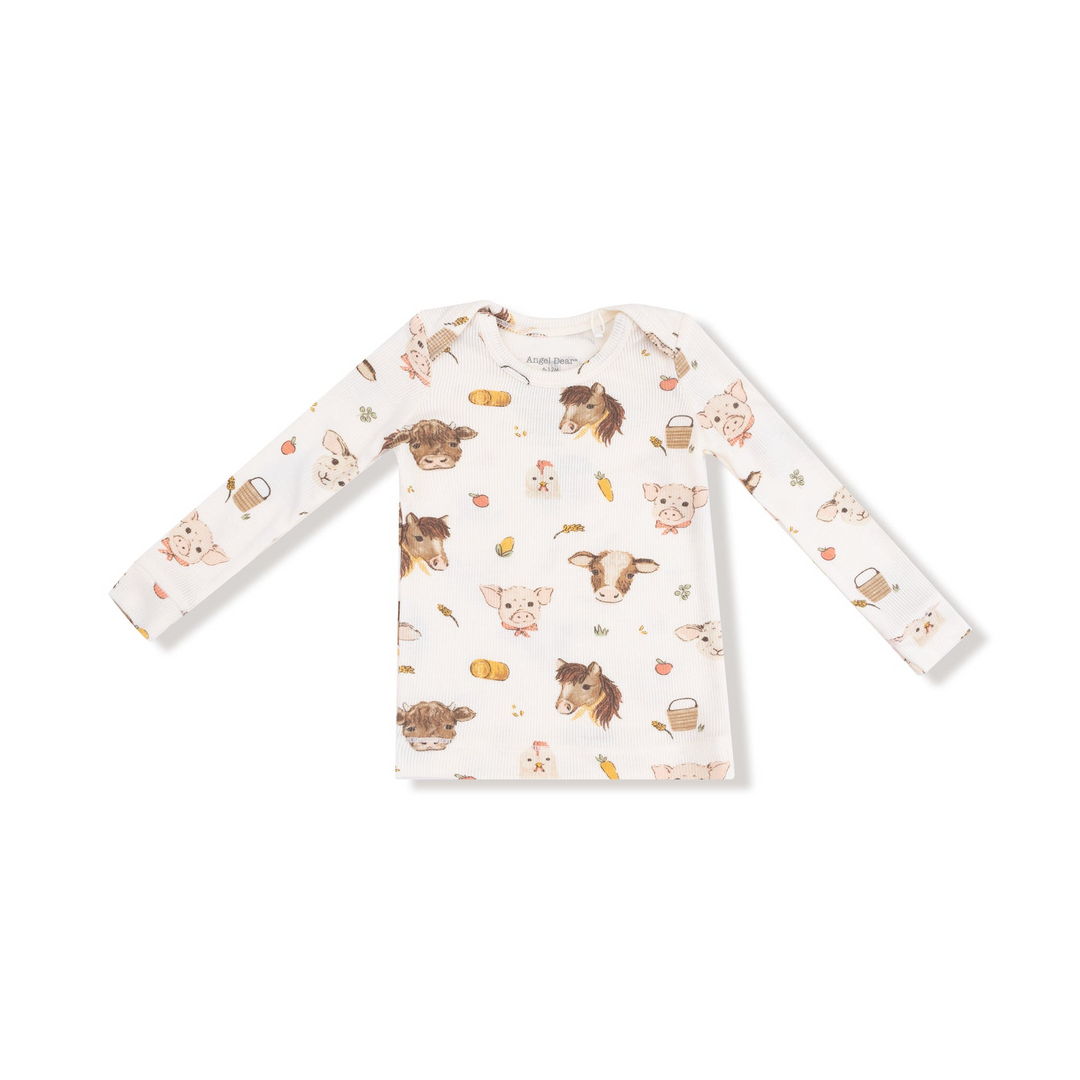 Vintage Baby Farm Animals Loungewear Set