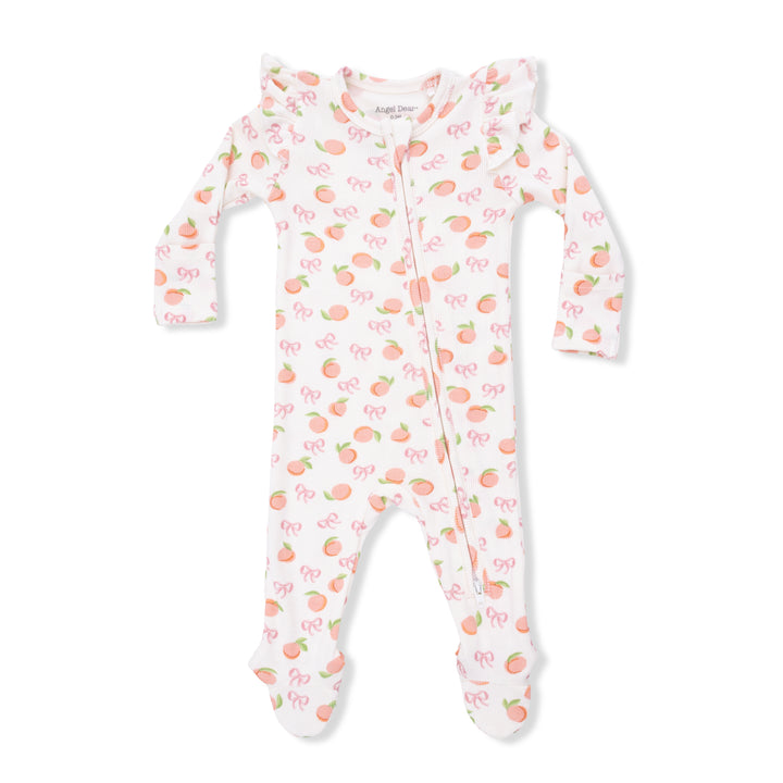Little Peaches 2 Way Ruffle Sleeve Zipper Footie
