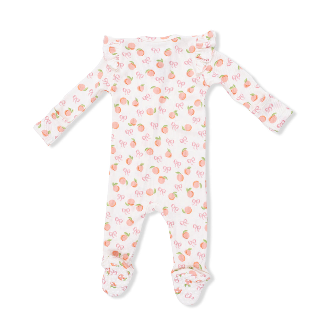 Little Peaches 2 Way Ruffle Sleeve Zipper Footie