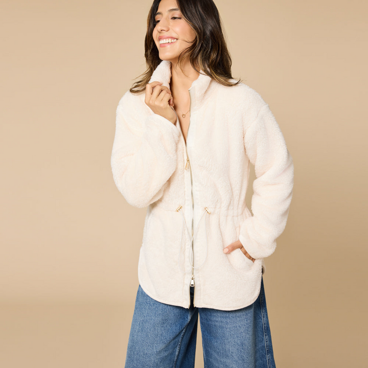 DreamPlush Zip Tunic - Almond (Large)
