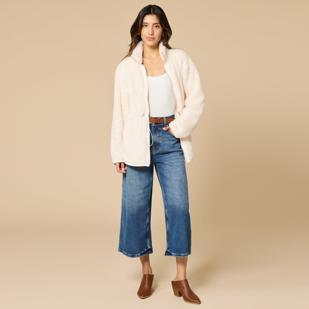 DreamPlush Zip Tunic - Almond (Large)