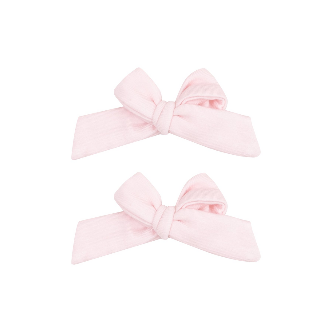 Solid Classic Pink 2 Pack Hair Bow with Clip