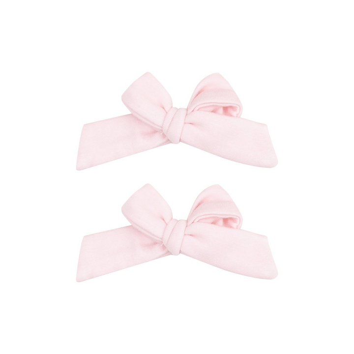 Solid Classic Pink 2 Pack Hair Bow with Clip