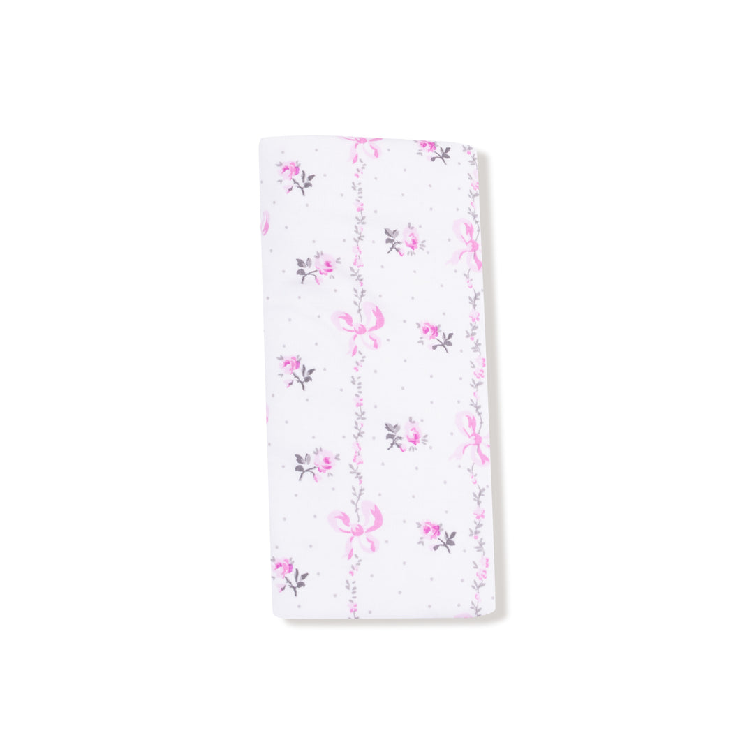 Dainty Buds And Bows Stripe - Ruffle Blanket