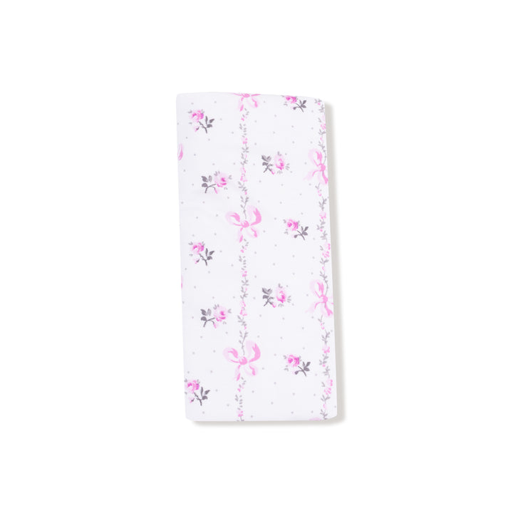 Dainty Buds And Bows Stripe - Ruffle Blanket