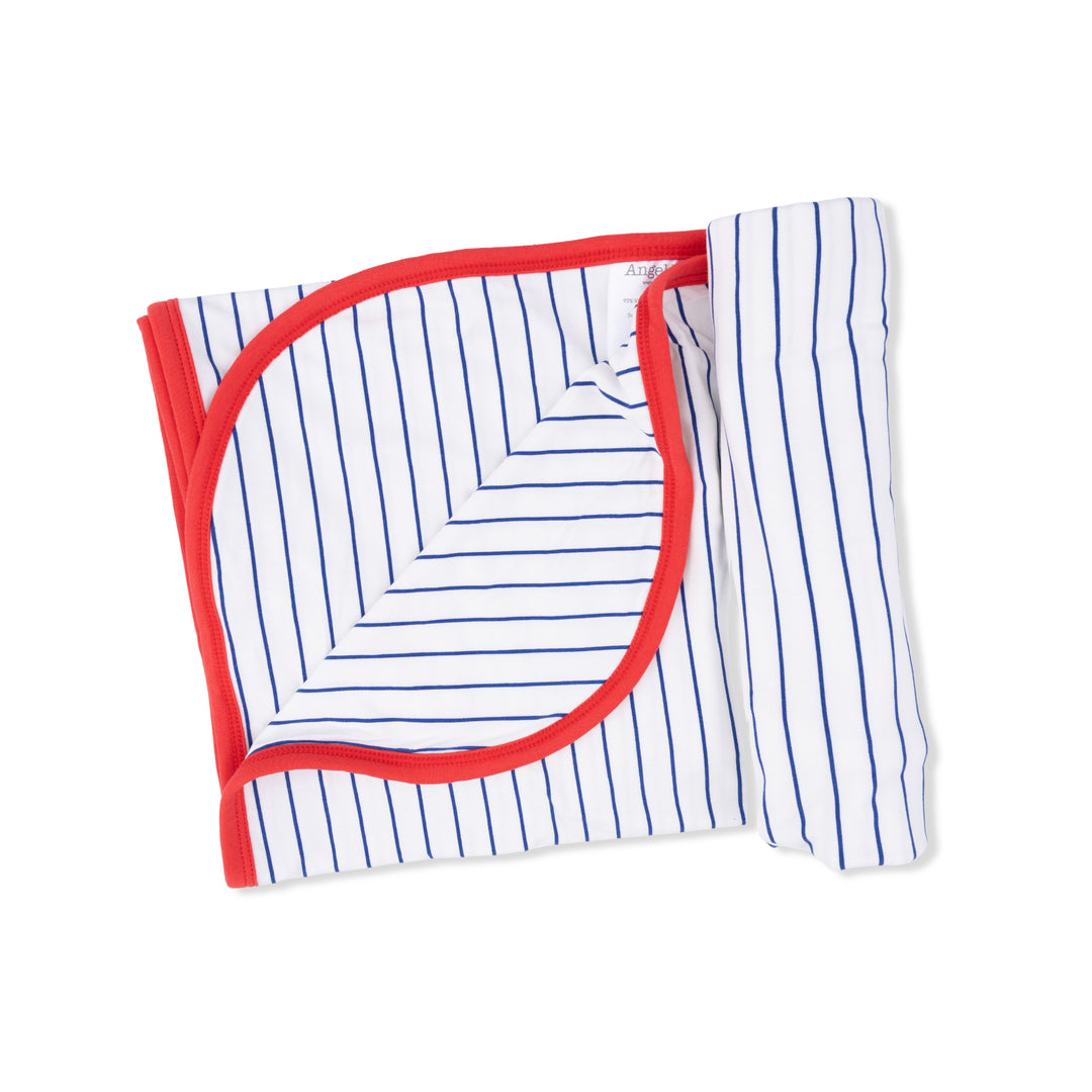 Baseball Stripe 2 Ply Blanket With Binding