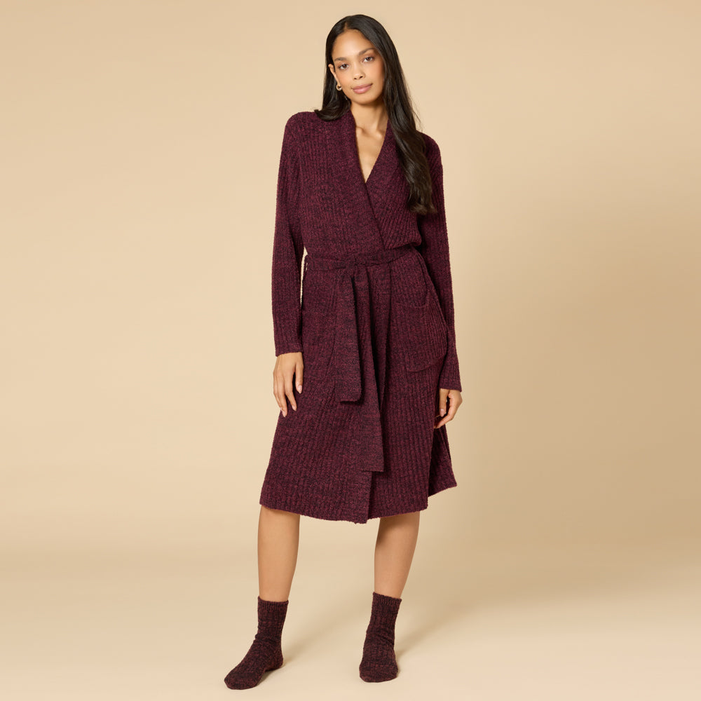 Marshmallow Wrap Robe - Dark Heather Cherry Cola (S/M)