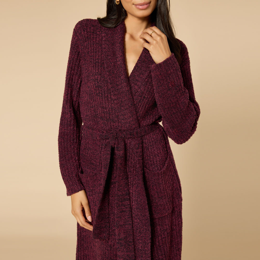 Marshmallow Wrap Robe - Dark Heather Cherry Cola (S/M)