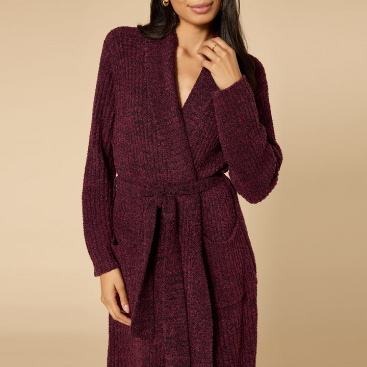 Marshmallow Wrap Robe - Dark Heather Cherry Cola (S/M)