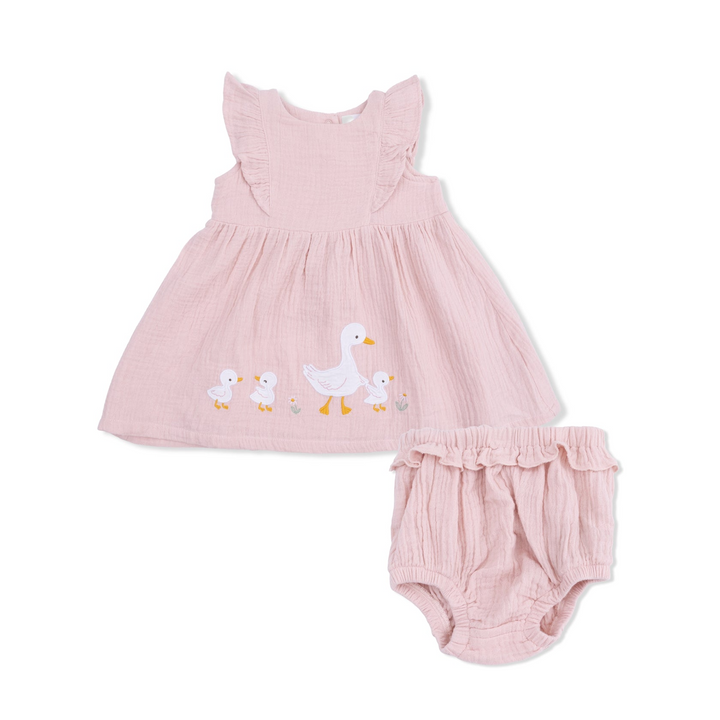 Lotus Flower Ducklings Dress And Bloomer
