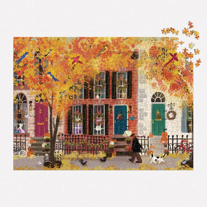 Joy Laforme Autumn in the Neighborhood 1000 Piece Puzzle
