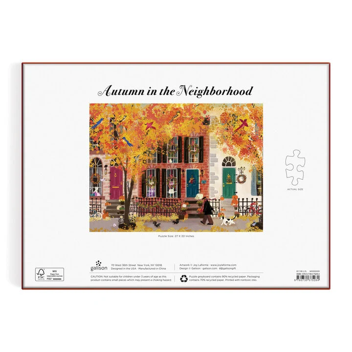 Joy Laforme Autumn in the Neighborhood 1000 Piece Puzzle