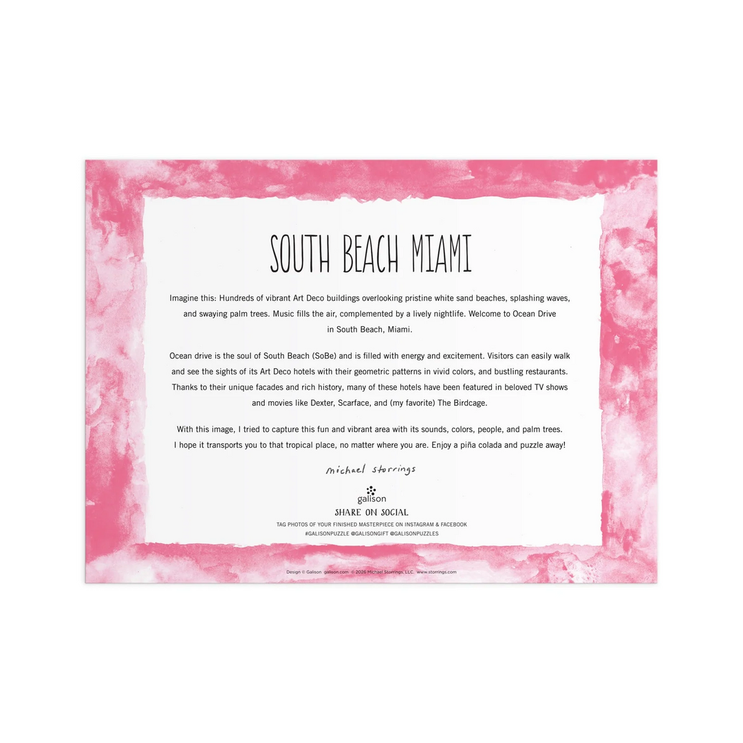Michael Storrings South Beach Miami 1000 Piece Puzzle