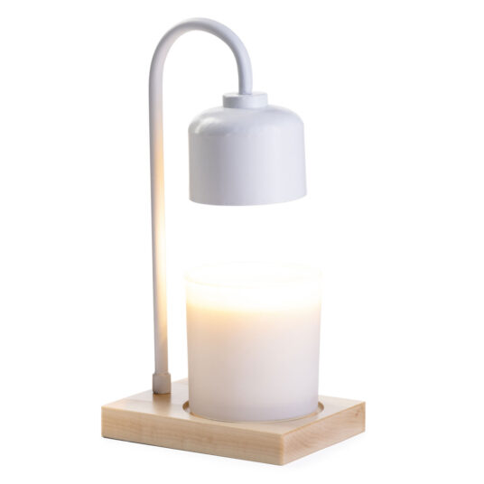 Arched Candle Warmer Lamp - White & Wood