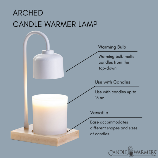 Arched Candle Warmer Lamp - White & Wood