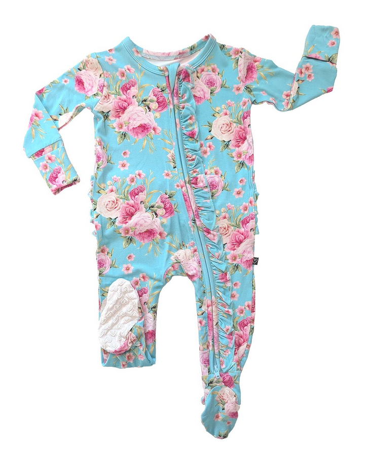 Alana Ruffled Zippered Footie