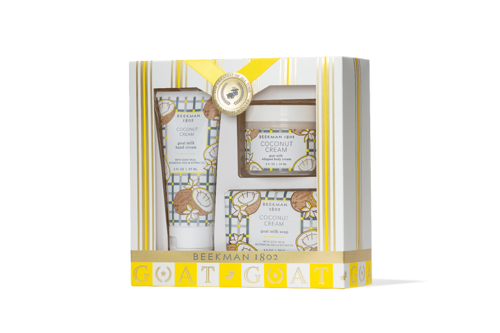 Gift Set - Coconut Cream 2oz Hand Cream, 2oz Body Cream, 3.5oz Bar Soap