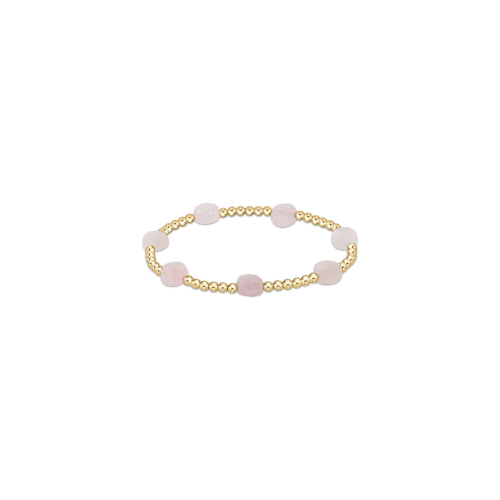 Admire Gold 3mm Bead Bracelet - Pink Opal