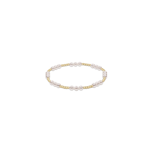 Classic Joy Pattern 4mm Bead Bracelet - Pearl