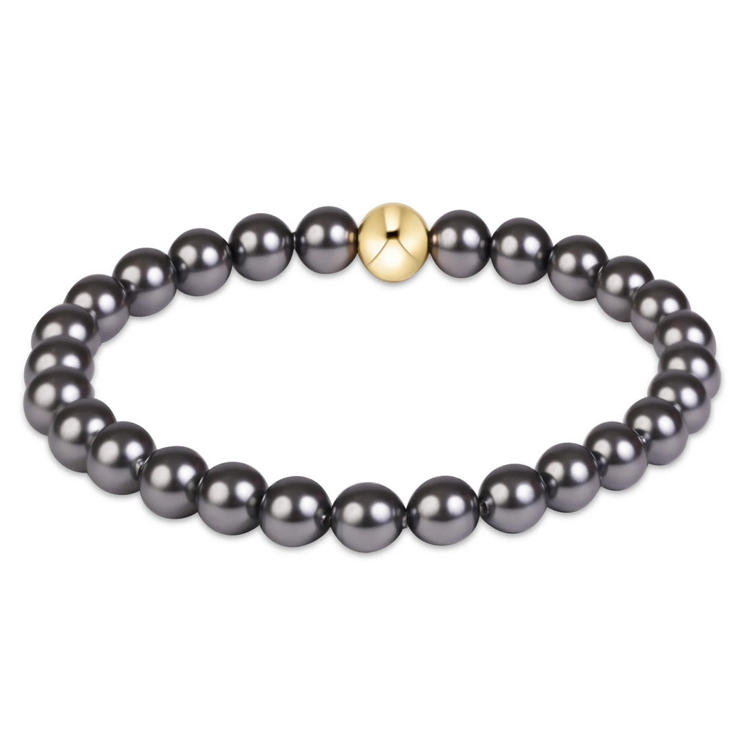 Classic Pearl Dark Grey 6mm Bracelet