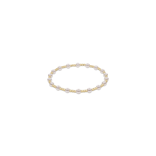 Classic Sincerity Pattern 4mm Bead Bracelet - Pearl