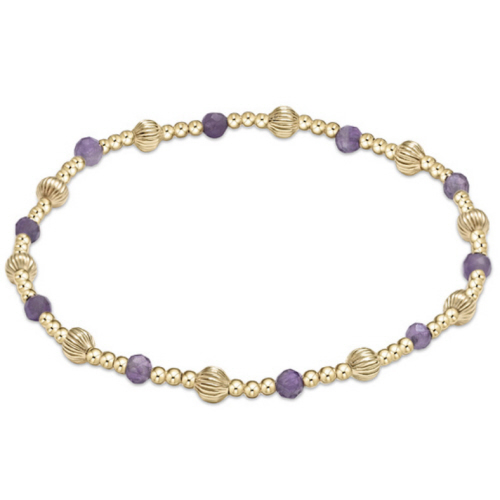 Dignity Sincerity Pattern 4mm Bead Bracelet - Amethyst