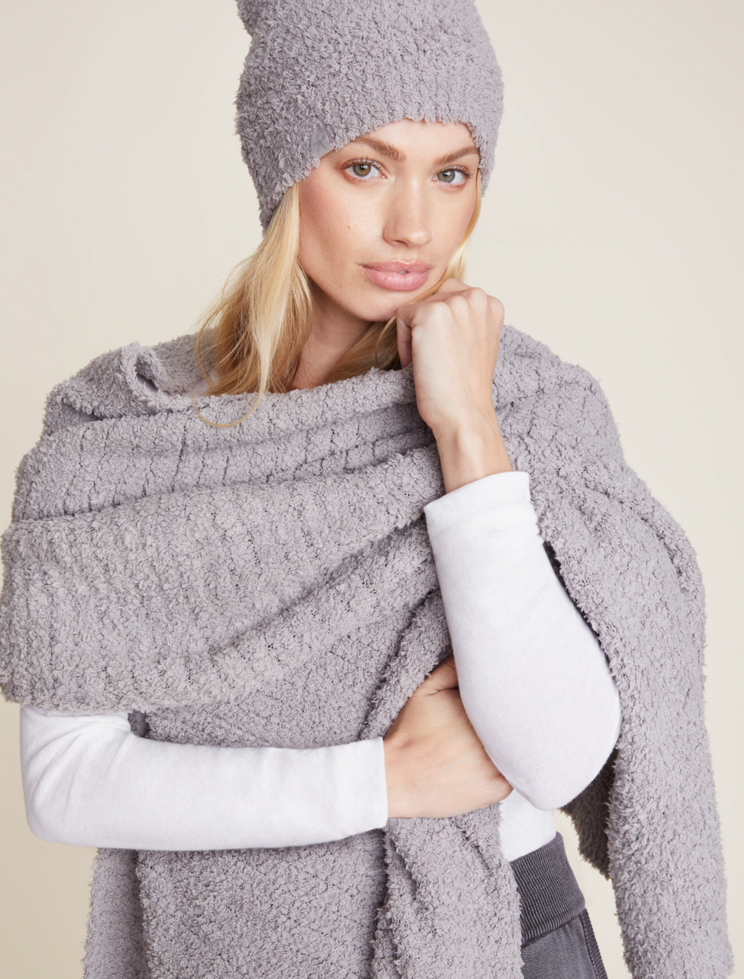 CozyChic® Boucle Blanket Scarf - Pewter