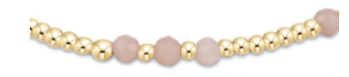 Gemstone Gold Joy Pattern 3mm Bead Bracelet - Pink Opal