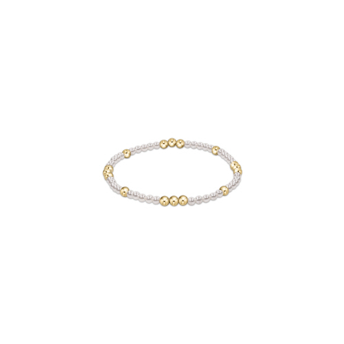 Worthy Pattern 3mm Bead Bracelet - Pearl