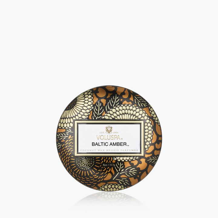Baltic Amber - 4 Oz Mini Decorative Tin Candle