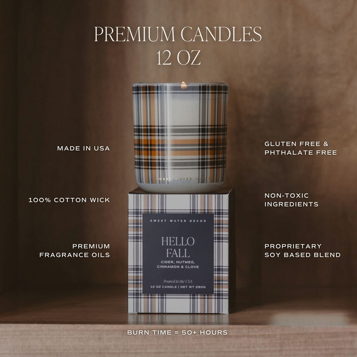 Hello Fall 12 oz Boxed Soy Candle