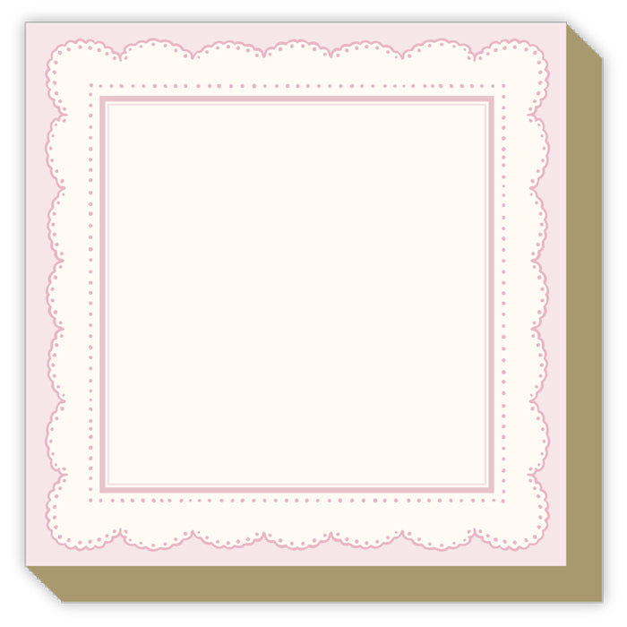 Luxe Notepad - Blush Scallop Border