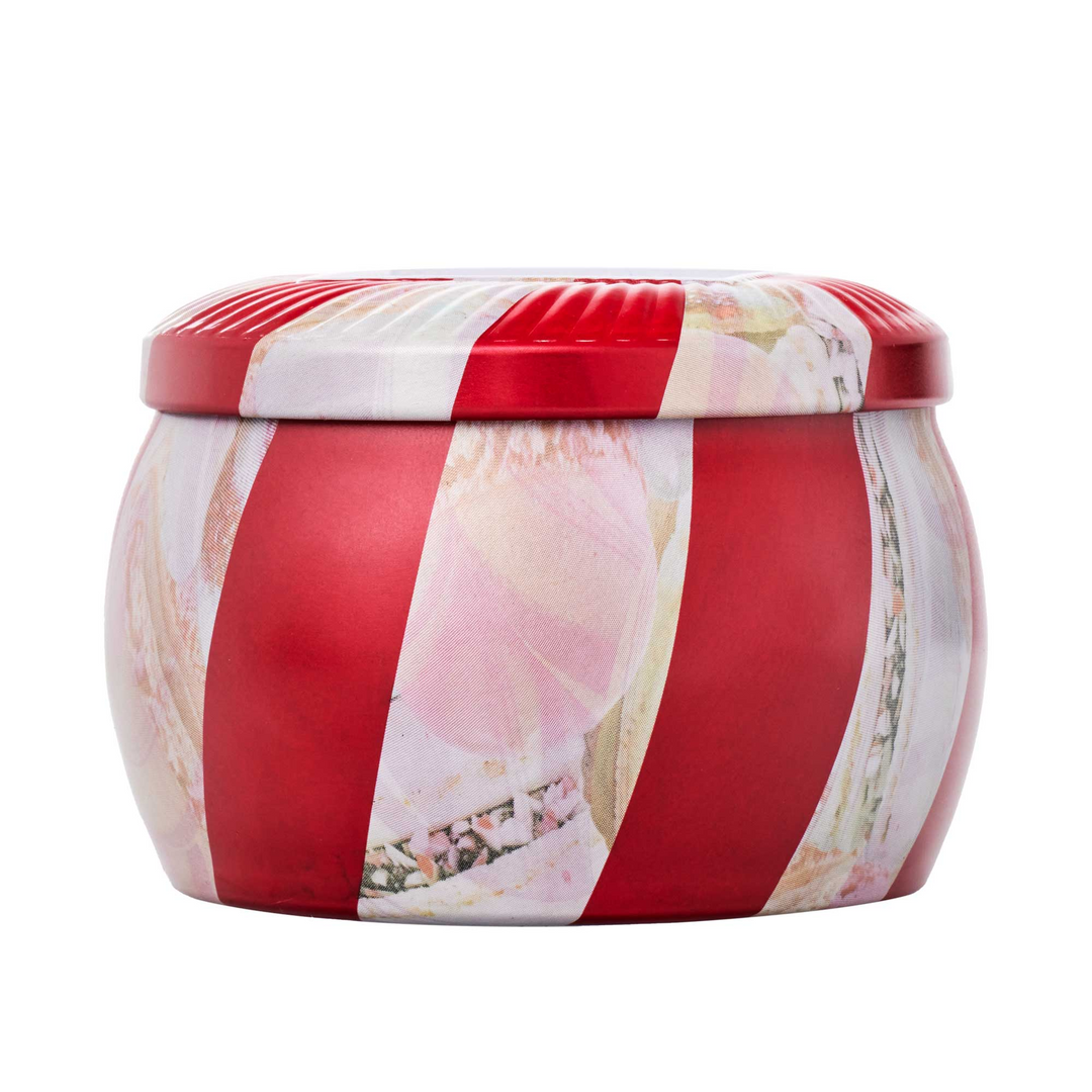 Crushed Candy Cane - 4 Oz Mini Decorative Tin Candle