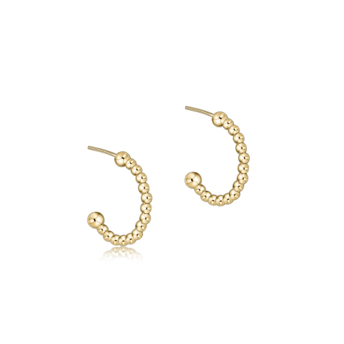 Beaded Classic 1" Post Hoop - 2mm Gold