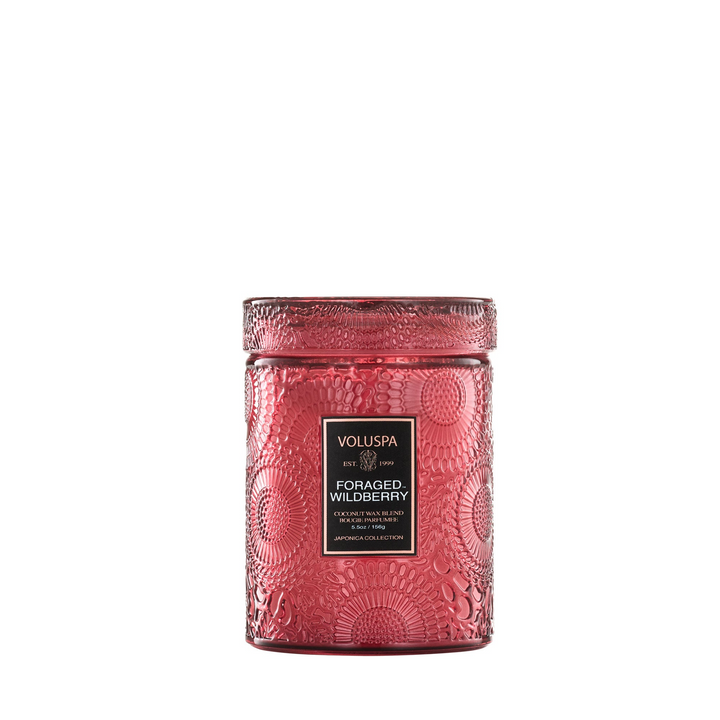 Foraged Wildberry - 5.5 Oz Embossed Glass Jar Candle With Lid