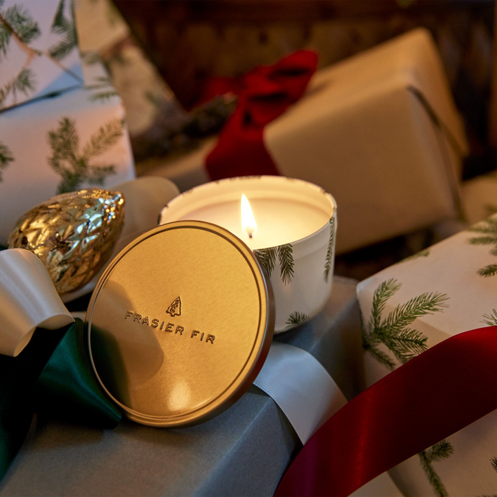 Frasier Fir Candle Tin with Gold Lid