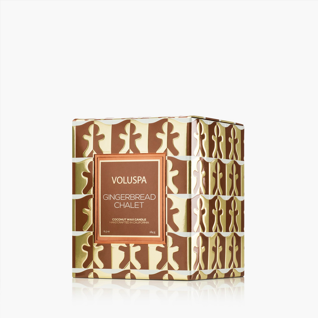 Gingerbread Chalet - Classic Candle In Textured Glass