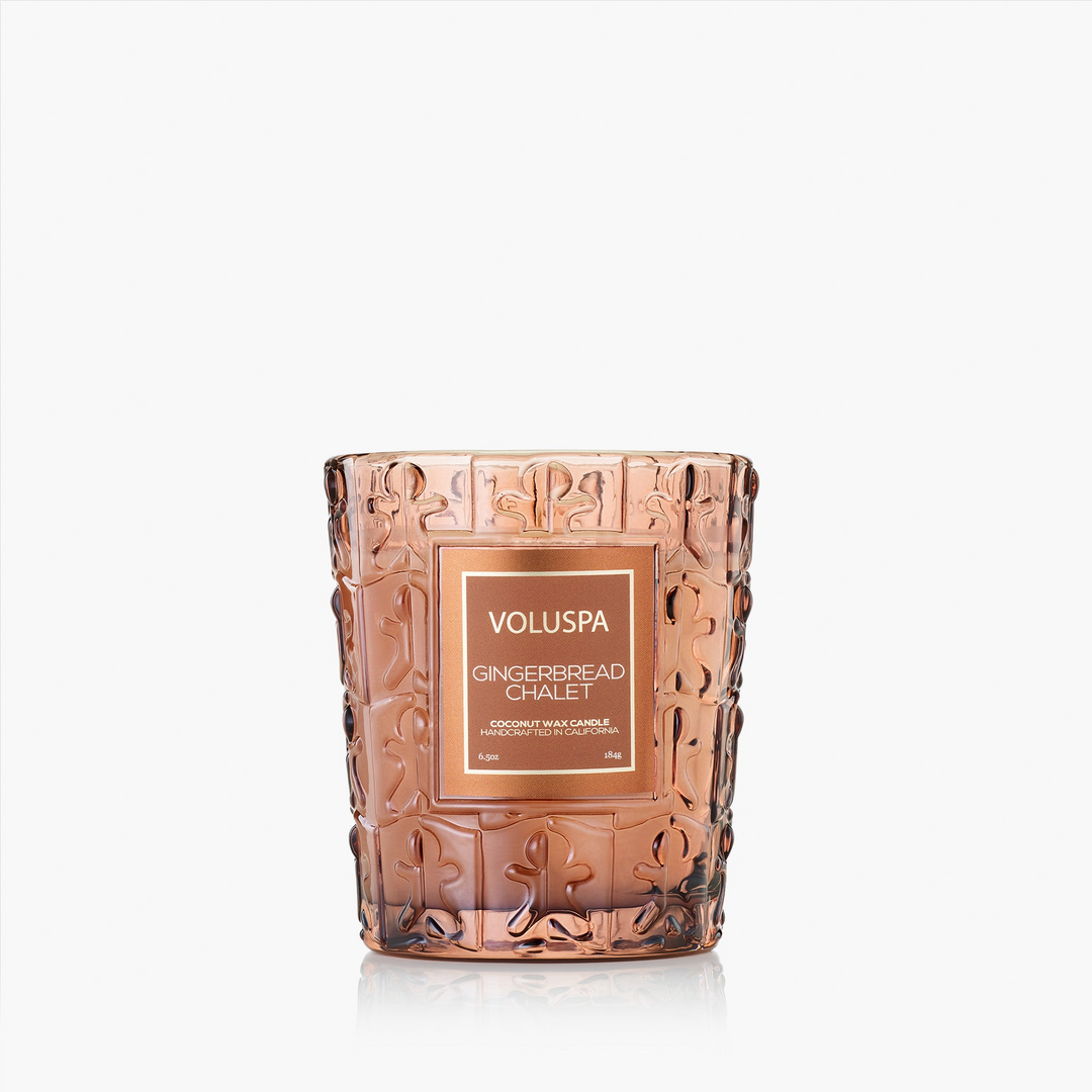 Gingerbread Chalet - Classic Candle In Textured Glass