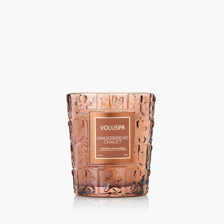 Gingerbread Chalet - Classic Candle In Textured Glass