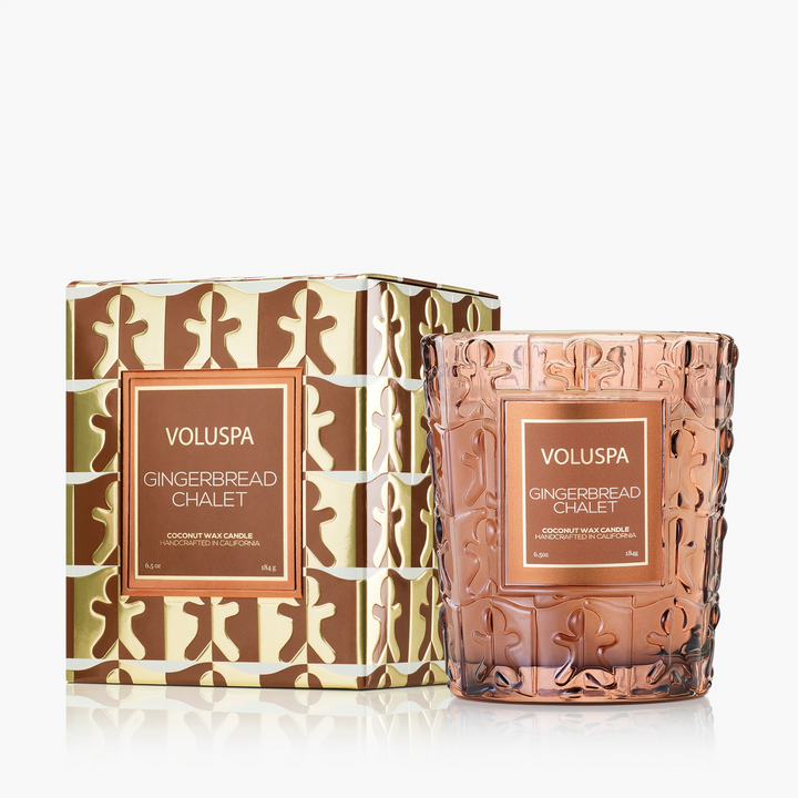 Gingerbread Chalet - Classic Candle In Textured Glass