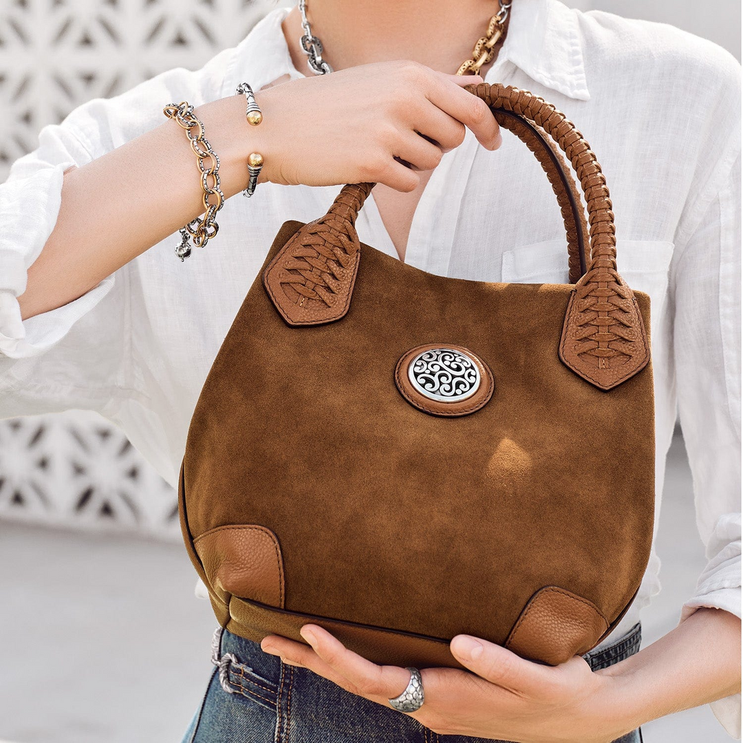 Reina Suede Medium Tote - Luggage