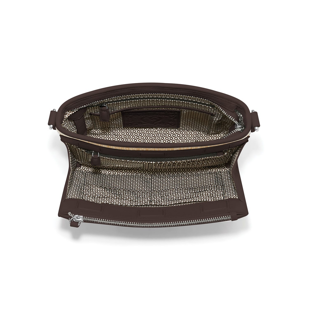 Jordyn Straw Cross Body Organizer - Natural/Cocoa
