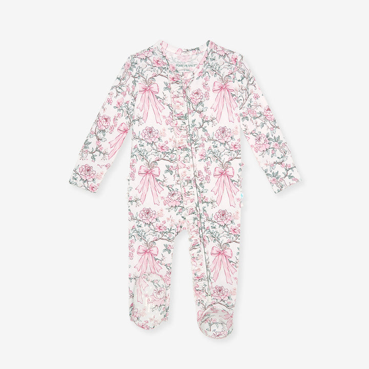 Irene Footie Ruffled Zippered One Piece