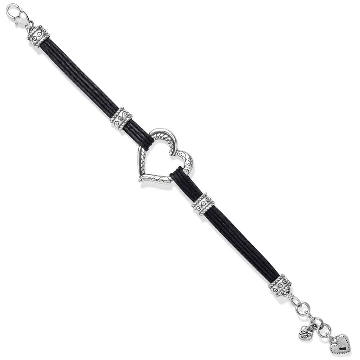 Heritage Heart Bracelet - Silver/Black