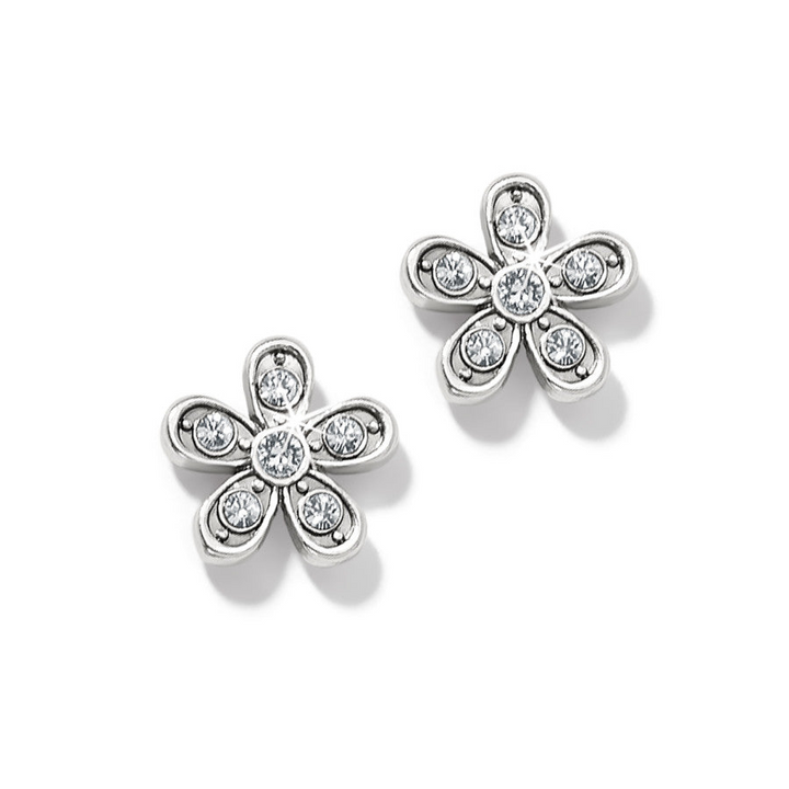 Enchanting Flower Post Earrings - Silver