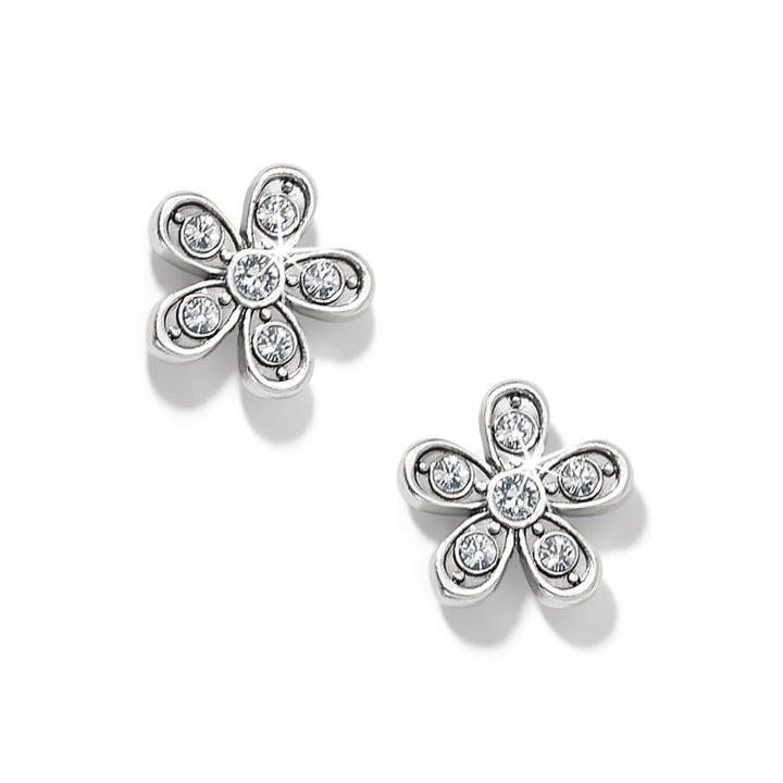 Enchanting Flower Post Earrings - Silver