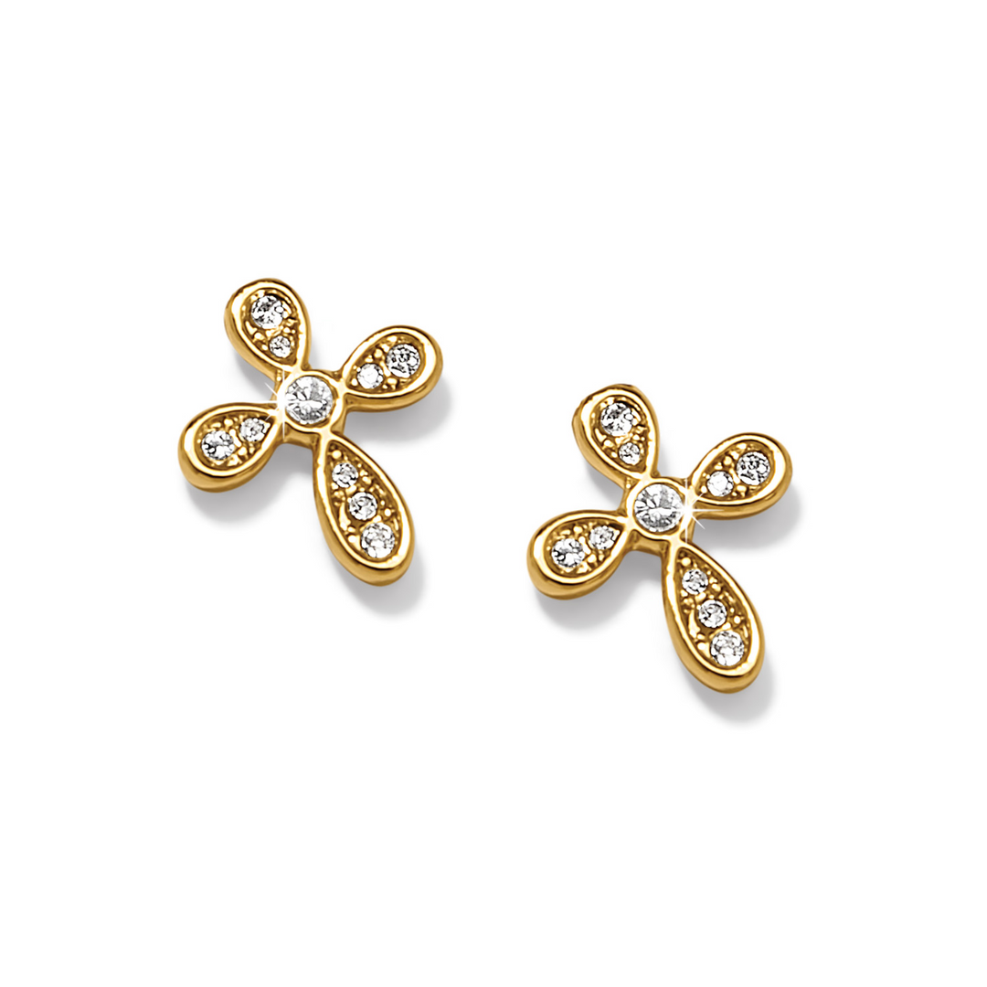 Enchanting Cross Post Earrings - Gold